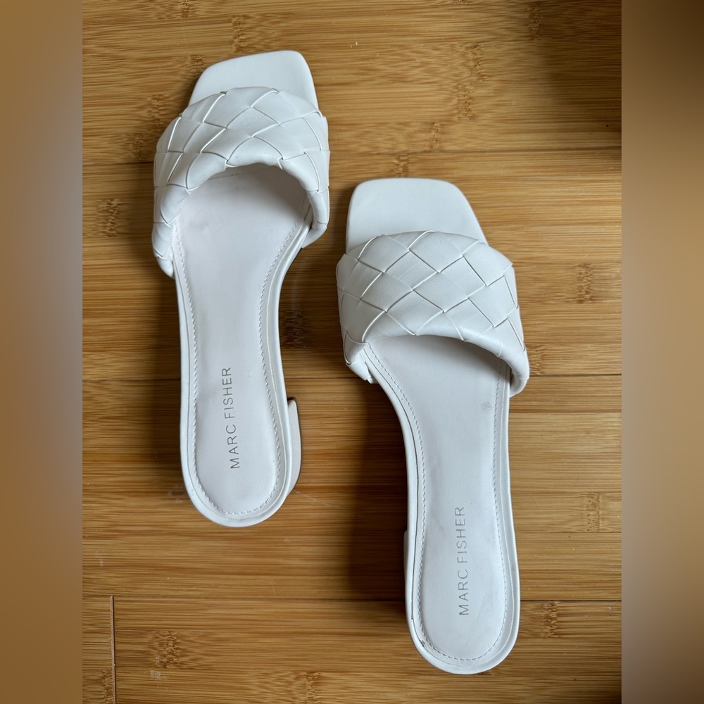 White Marc Fisher sandals